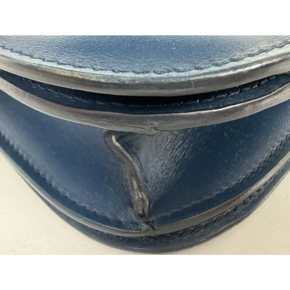 Celine Classic Box Bag Medium Blue Calfskin Leather Gold-Tone Hardware R1 - Picture 9 of 16